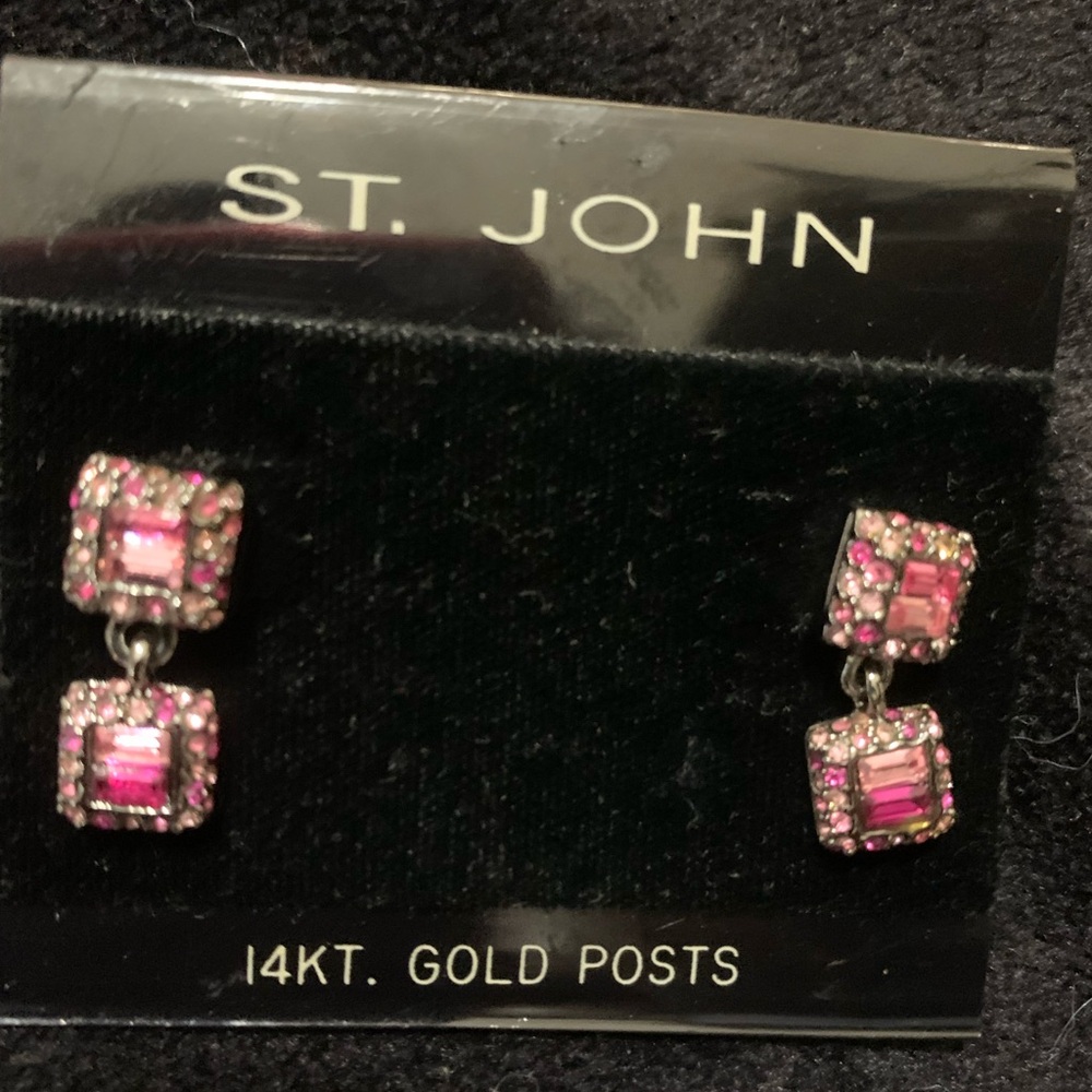 St. John Brooch and 14k Earring Set